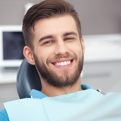 A man attending a dental checkup in Fargo