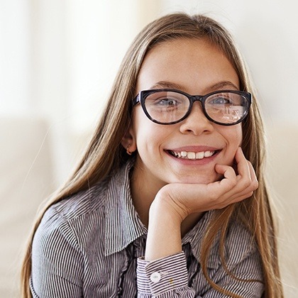 Little girl with healthy smile