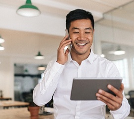 person smiling at work