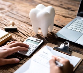 Using calculator to figure out insurance coverage and dental costs