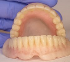 A  close-up of dentures