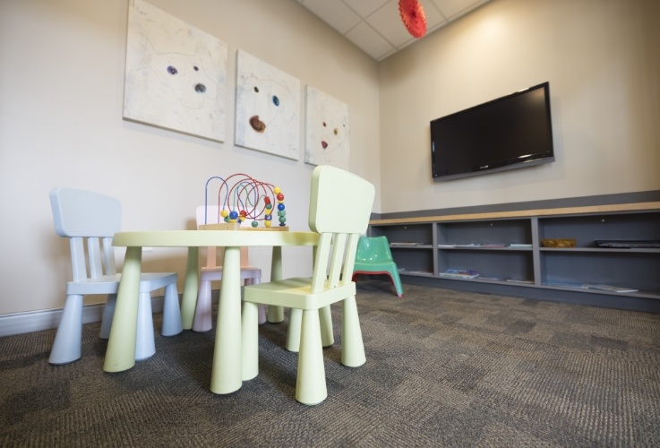 Hallway to dental exam rooms